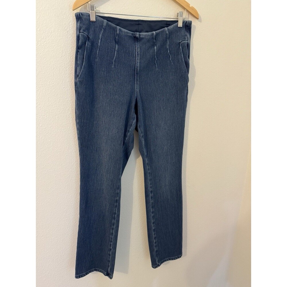 Belle by Kim Gravel Women's Jeans Denim Blue Stretch Pull On Straight Size 14
